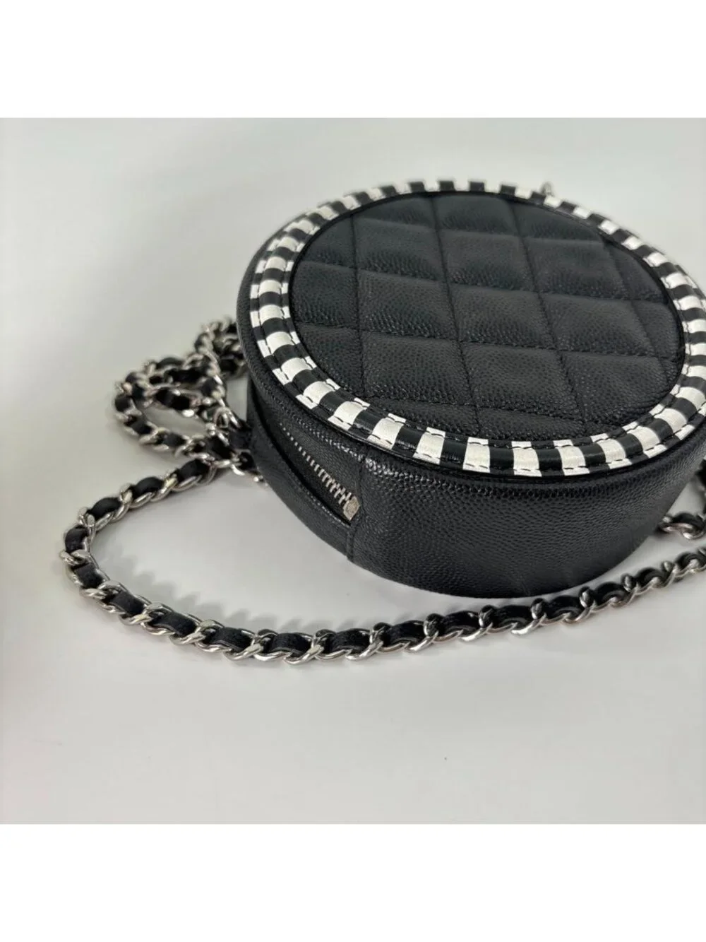 Chanel CC Filigree Caviar Leather Round Shoulder